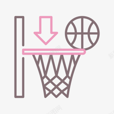 篮球圈58号篮球线性颜色图标