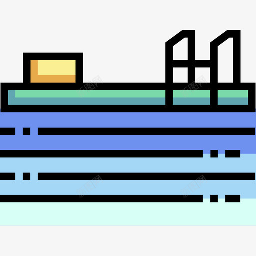 游泳池水上运动1线性颜色svg_新图网 https://ixintu.com 游泳池 水上运动 线性 颜色