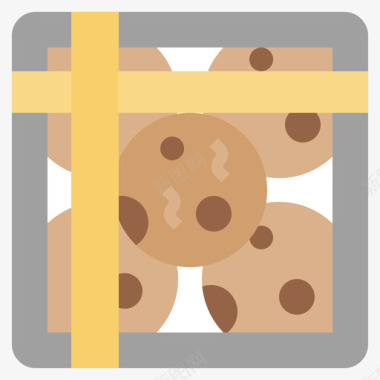 曲奇饼干送餐87扁平图标