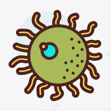 细菌生物化学19线状颜色图标