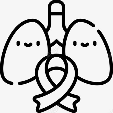 肺世界癌症意识日22线性图标