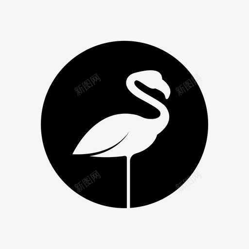 火烈鸟动物鸟svg_新图网 https://ixintu.com 火烈 烈鸟 动物 自然 热带 图标
