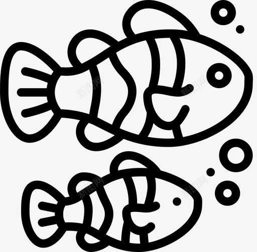 小丑鱼潜水44直线型svg_新图网 https://ixintu.com 小丑 潜水 直线 线型