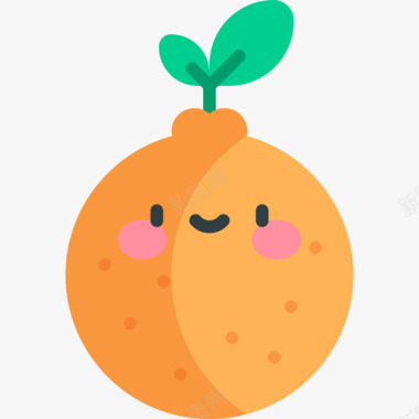 橙色水果和蔬菜63扁平图标