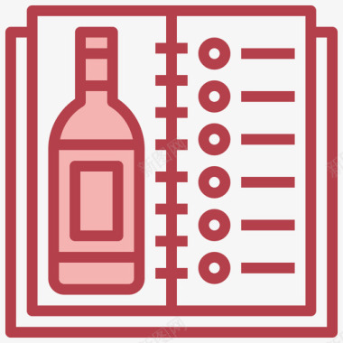 菜单葡萄酒14红色图标