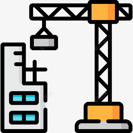 起重机工程104线性颜色svg_新图网 https://ixintu.com 起重机 工程 线性 颜色