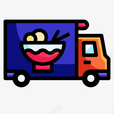 送货车食品在线3线颜色图标