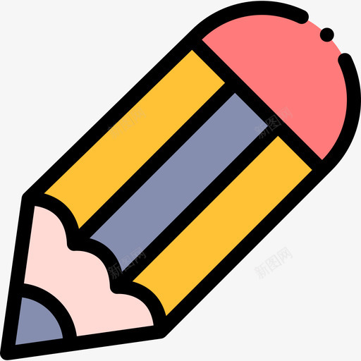 铅笔必备品82线性颜色svg_新图网 https://ixintu.com 铅笔 必备 备品 线性 颜色