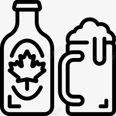 啤酒加拿大6线性图标