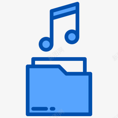 文件夹音乐应用程序3蓝色图标