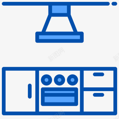 厨房家具58蓝色图标