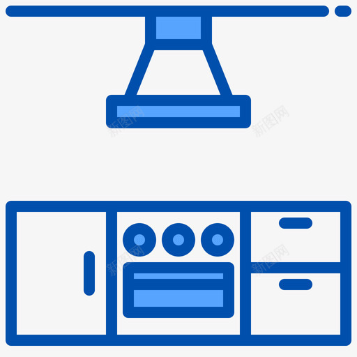厨房家具58蓝色svg_新图网 https://ixintu.com 厨房 家具 蓝色