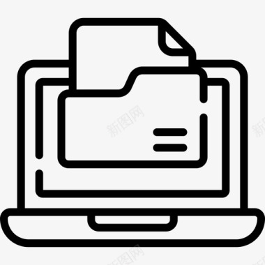 文件夹计算机功能线性图标