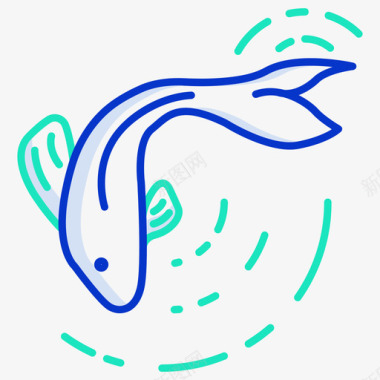 鱼中国6轮廓颜色图标