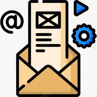 电子邮件营销营销和搜索引擎优化12线性颜色图标