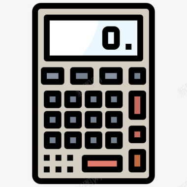 计算器科学6线性颜色图标