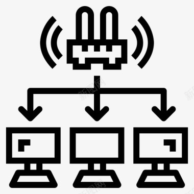 网络数据传输3线性图标