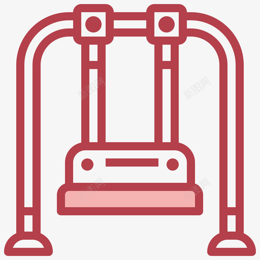 秋千游乐园60红色svg_新图网 https://ixintu.com 秋千 游乐园 红色