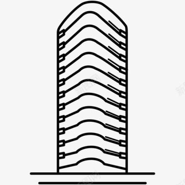 蛋白石塔公寓建筑图标