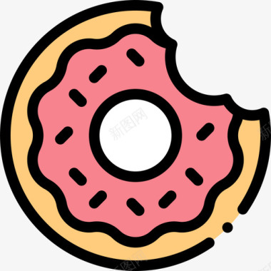 甜甜圈警察49线性颜色图标