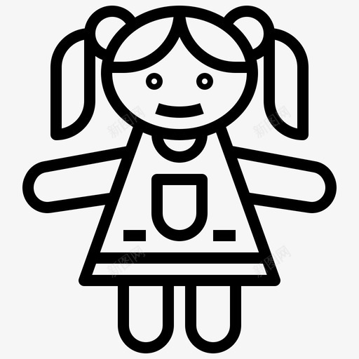 洋娃娃玩具31直线型svg_新图网 https://ixintu.com 洋娃娃 玩具 直线 线型