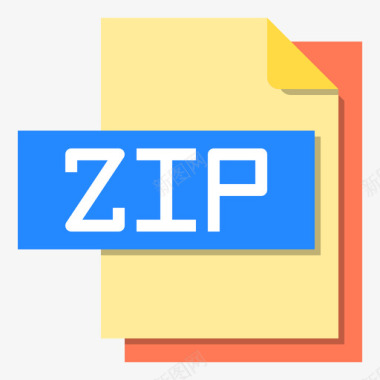 Zip文件文件格式2平面图标