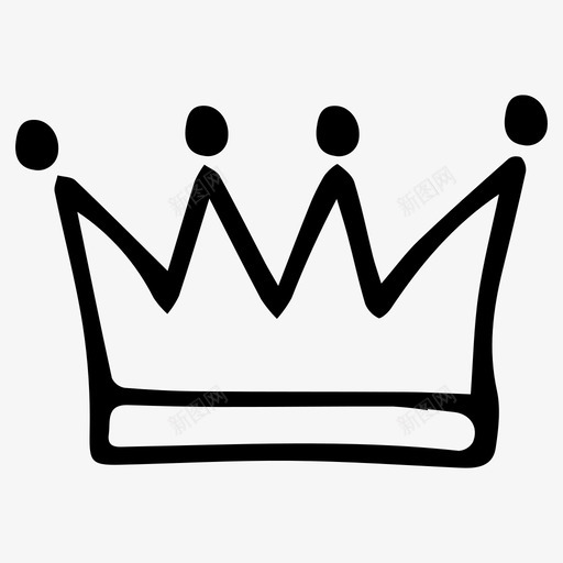 王冠涂鸦国王svg_新图网 https://ixintu.com 王冠 涂鸦 国王 公主 王后