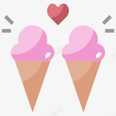 冰淇淋约会夜38平淡图标