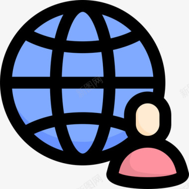 全球网络网络和通信4线性颜色图标