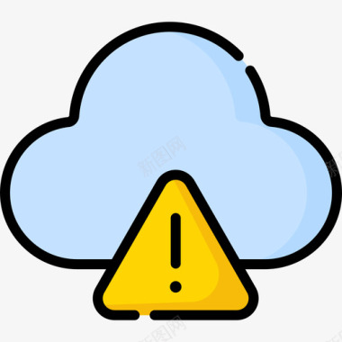云存储警报和警告4线性颜色图标