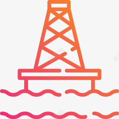 石油钻机能源动力7线性梯度图标