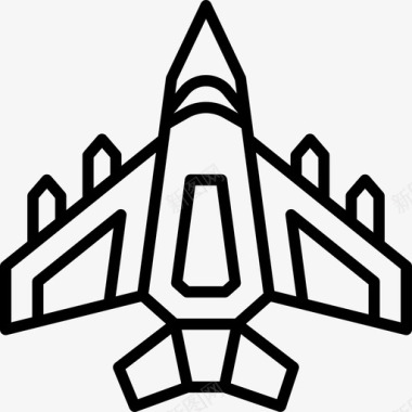 喷气式飞机军用71型直线型图标