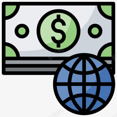 货币在线货币服务13线性颜色图标