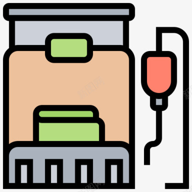病床献血68线形颜色图标