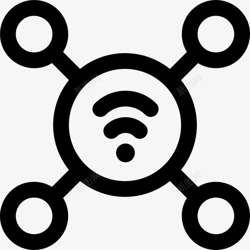 Wifi物联网114线性svg_新图网 https://ixintu.com Wifi 联网 线性