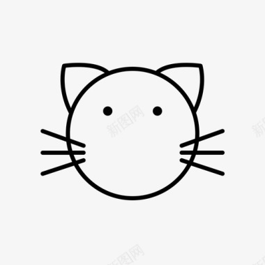 动物图标-线性-猫图标
