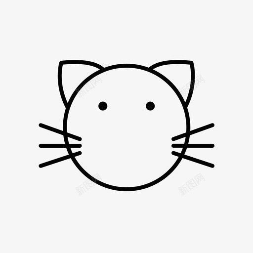 动物图标-线性-猫svg_新图网 https://ixintu.com 动物图标-线性-猫 动物 简约 圆润 可爱 大象 线性 猫