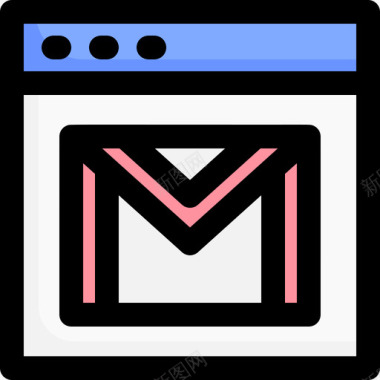 Gmail网络和通信4线性颜色图标