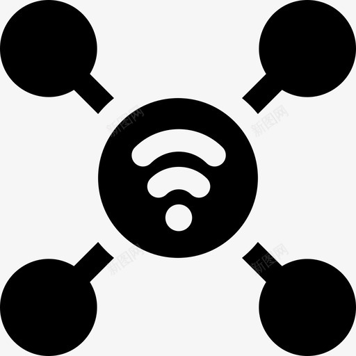 Wifi物联网115填充svg_新图网 https://ixintu.com Wifi 联网 填充