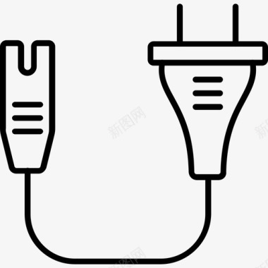 带useu插头的ac7电缆连接器硬件图标