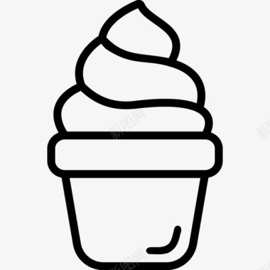 冰激凌蛋卷冰淇淋雪糕筒图标