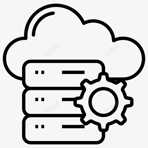云数据库管理云计算云数据库svg_新图网 https://ixintu.com 数据库 管理 云计算 技术 数据管理 向量 图标