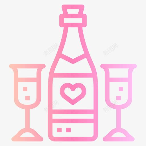 香槟爱情和情人节4渐变色svg_新图网 https://ixintu.com 香槟 爱情 情人节 渐变 变色