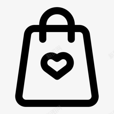 购物袋爱情人节爱情行图标