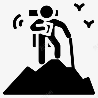 在山上使用电话人使用电话手机成瘾图标