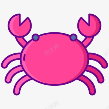 螃蟹热带55线形颜色图标