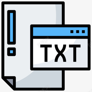 Txt文件文件和文件夹27线性颜色图标
