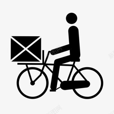 自行车送货黑十字移动x图标