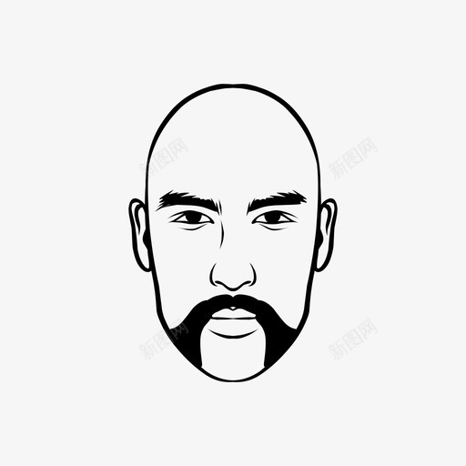男人的头秃顶胡子svg_新图网 https://ixintu.com 男人 人的 秃顶 胡子