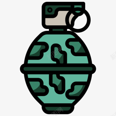 手榴弹军用80线型颜色图标